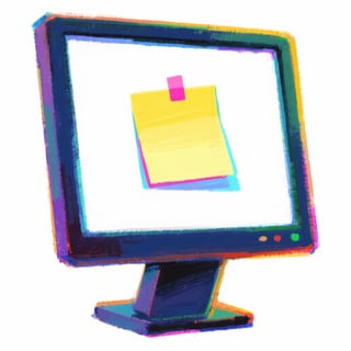 Colorful Sticky Note on Monitor