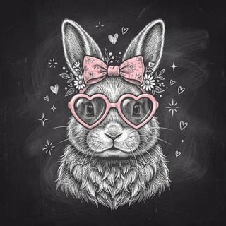 Vintage Chalkboard Rabbit Illustration
