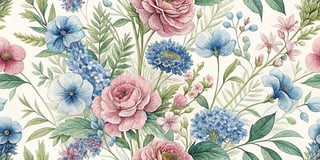 Soft Watercolor Flower Bouquet