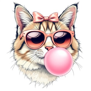 Vibrant Cat Face Vector Illustration