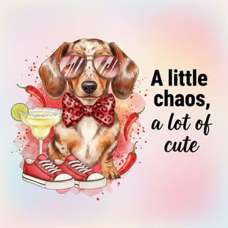 Watercolor Dapple Dachshund Illustration