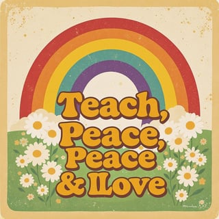 70s Retro Rainbow Poster