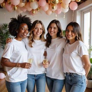 Diverse Models in Bella + Canvas T-Shirt Mockup