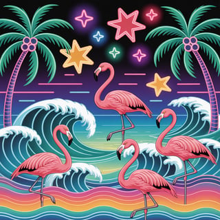 1980s Neon Miami Tumbler Pattern
