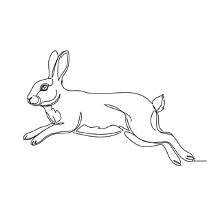 Single Line Rabbit Drawing