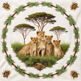 Elegant African Lion Composition