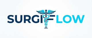 SURGIFLOW Logo with Caduceus Icon