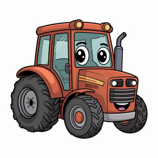 Cute Animated Nursery Tractor Art
