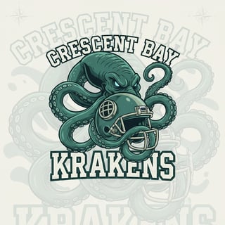 Nautical Sea Kraken Football T-Shirt