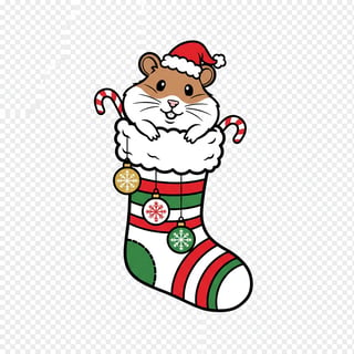 Christmas Hamster in Stocking Art