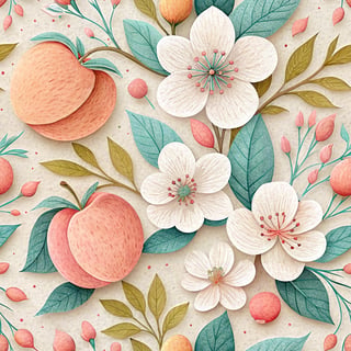 Paper Art: Peaches & Blossoms