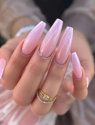 Elegant Manicured Nails Close-Up