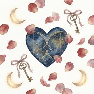 Celestial Heart with Vintage Valentine Elements