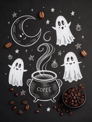 Halloween Coffee Lovers Illustration