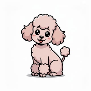 Animated Fluffy Poodle in Pastel Colors