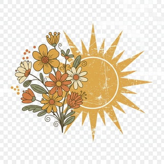 Vintage Boho Sunshine Wildflower Clipart