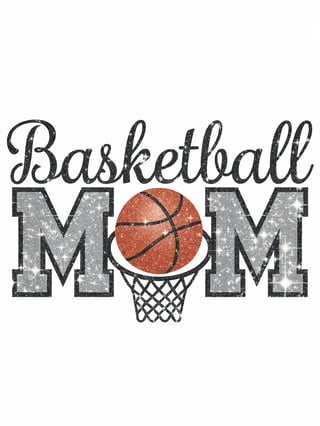 Basketball MOM Design with Glitter