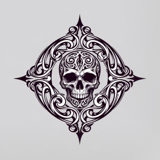 Ornate Purple Skull Logo Design