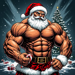 Buff Santa with Candy-Cane Weights