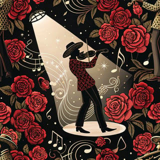 Elegant Mariachi Violin Silhouette