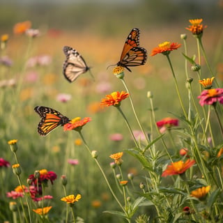 Vintage Monarch Butterfly Meadow