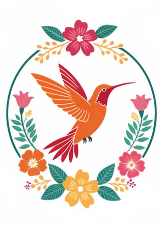 Stylized Hummingbird Vector Illustration