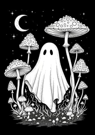 Mystical Ghost in Forest Illustration