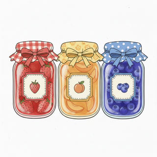 Vintage Mason Jars with Fruit Preserves