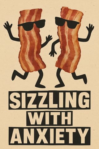 Retro Collage with Dancing Bacon