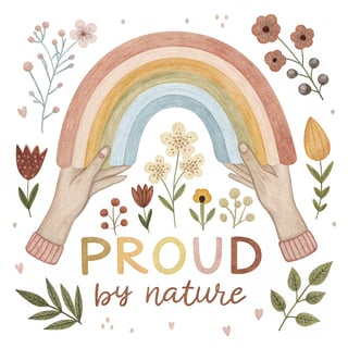 Watercolor Hands Holding Rainbow Arch