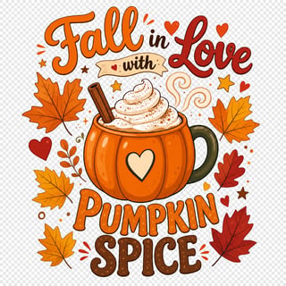 Fall Pumpkin Spice Latte Illustration