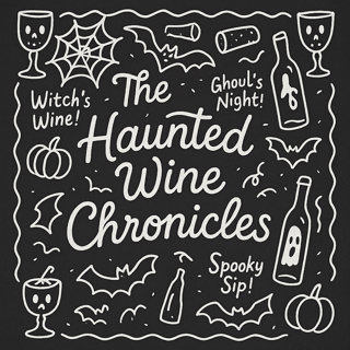 Haunted Wine Doodle Illustration