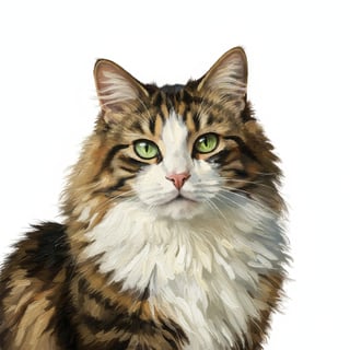 Digital Oil Painting of Cat Portrait