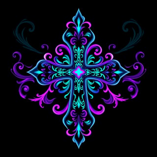 Symmetrical Fantasy Cross Illustration