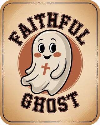 Vintage Faithful Ghost Badge