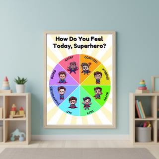 Superhero Emotion Wheel Poster Photo