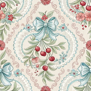 Vintage Coquette Damask Wallpaper