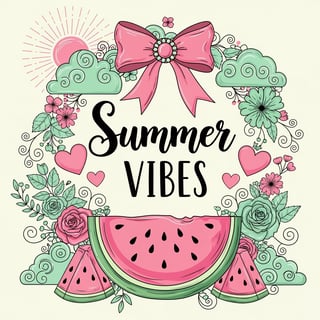 Whimsical Summer Vibes Illustration
