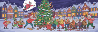 Humorous Fairy-Tale Christmas Scene