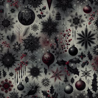 Gothic Christmas Seamless Pattern