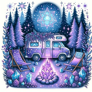 Mystic Camper in Vibrant Forest