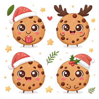 Kawaii Christmas Cookie Characters
