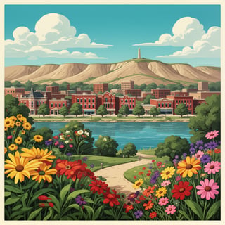 Vibrant Sioux City Travel Poster