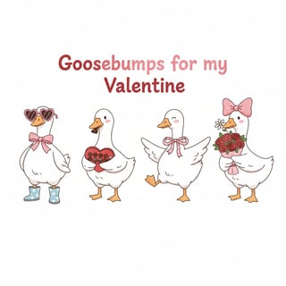 Cute Girlfriend Valentine Goose Design