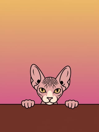 Minimalist Sphynx Cat Illustration