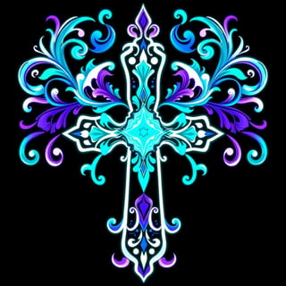 Symmetrical Fantasy Cross Illustration