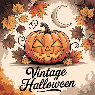 Vintage Halloween Watercolor Art