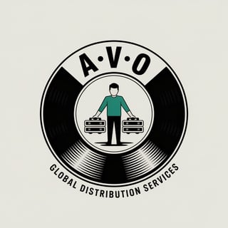 Emblem Circular Vinyl Record Logo