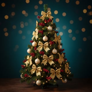 Green Christmas Tree with Red Berries