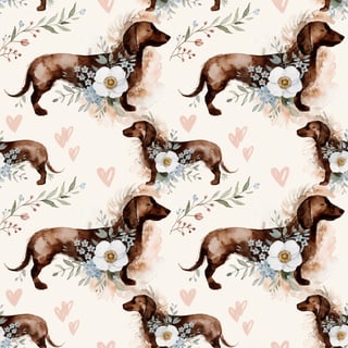 Watercolor Dog Memorial Repeat Pattern